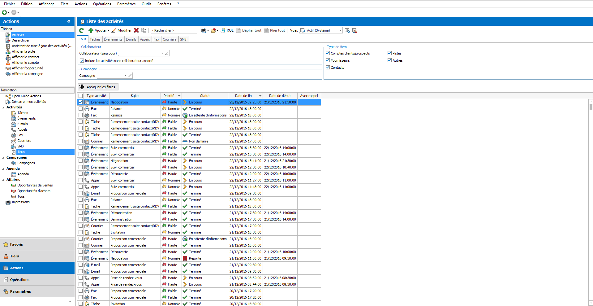 screenshot of EBP CRM Pro